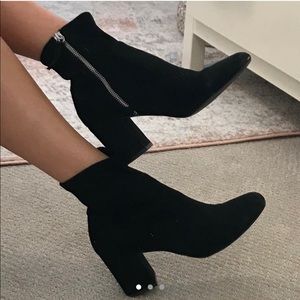 Black heeled booties